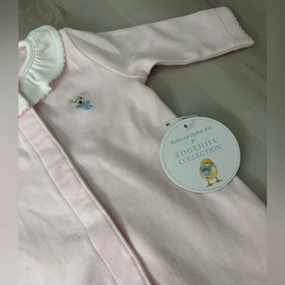 NWT Edgehill Collection x Rebecca Bahn Long Sleeve Pink Embroidered Lamb Sleeper - Picture 6 of 9